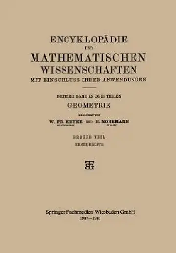 Cover of Encyklopädie Der Mathematischen Wissenschaften Mit Einschluss Ihrer Anwendungen