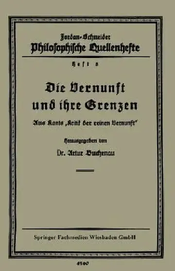 Cover of Die Vernunft Und Ihre Grenzen