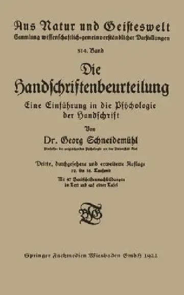 Cover of Die Handschriftenbeurteilung