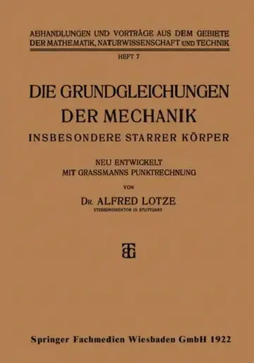 Cover of Die Grundgleichungen Der Mechanik