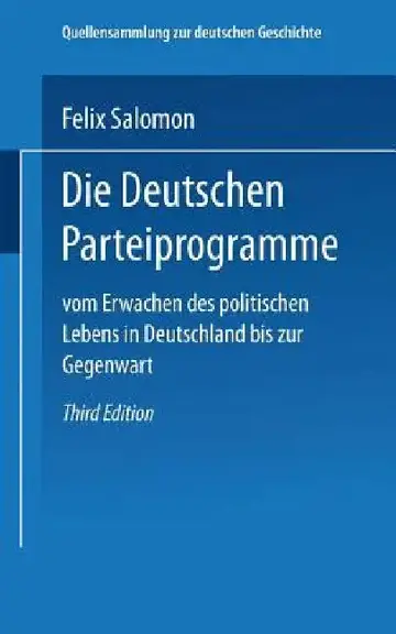 Cover of Die Deutschen Parteiprogramme