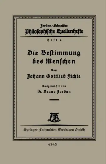Cover of Die Bestimmung Des Menschen
