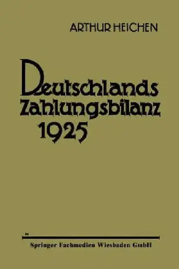 Cover of Deutschlands Zahlungsbilanz 1925