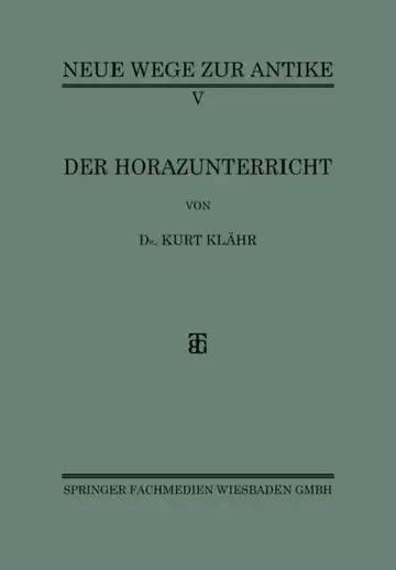 Cover of Der Horazunterricht