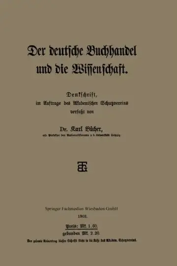 Cover of Der Deutsche Buchhandel Und Die Wissenschaft