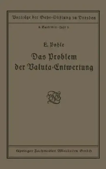 Cover of Das Problem Der Valuta-Entwertung