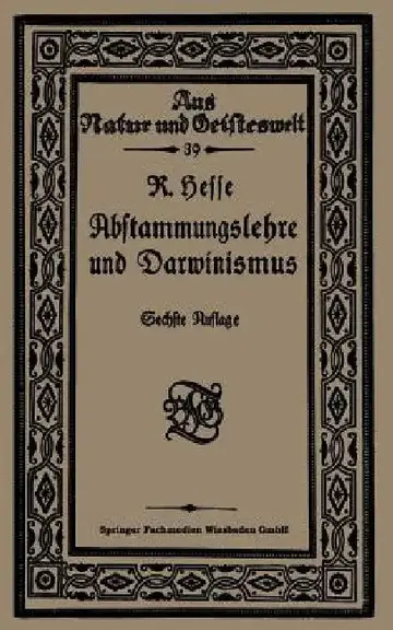 Cover of Abstammungslehre Und Darwinismus