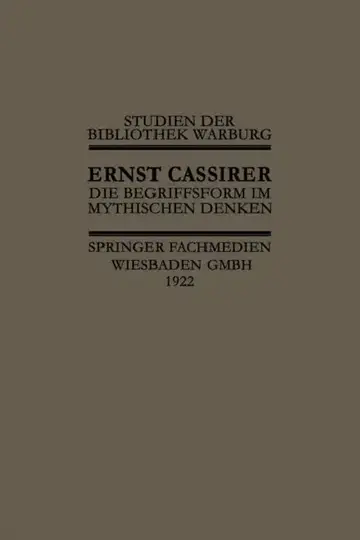 Cover of Die Begriffsform Im Mythischen Denken