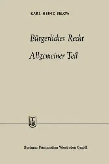 Cover of Bürgerliches Recht Allgemeiner Teil