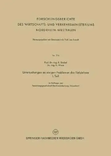 Cover of Untersuchungen an Einigen Problemen Des Tiefziehens