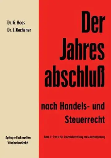 Cover of Der Jahresabschluß Nach Handels- Und Steuerrecht