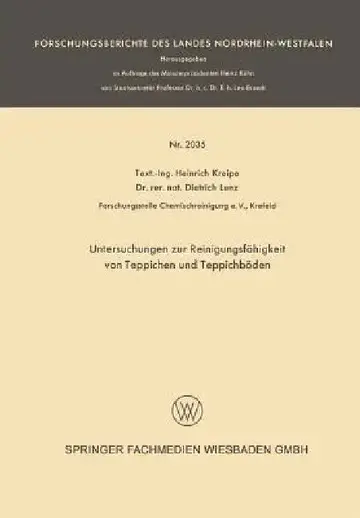 Cover of Untersuchungen Zur Reinigungsfähigkeit Von Teppichen Und Teppichböden