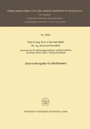 Cover of Untersuchung Des Kurzhubhonens