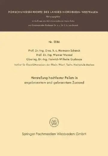 Cover of Herstellung Hochfester Pellets in Ungebranntem Und Gebranntem Zustand