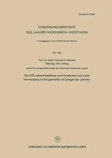 Cover of Der Tuff, Seine Entstehung Und Konstitution Und Seine Verwendung Im Baugewerbe Im Spiegel Der Literatur