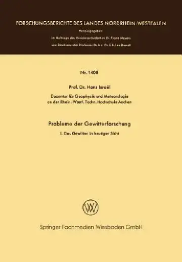 Cover of Probleme Der Gewitterforschung