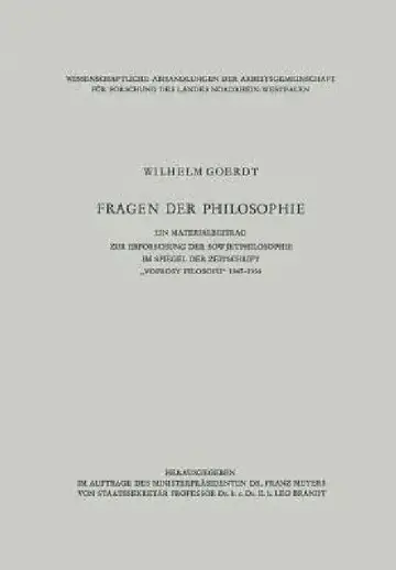 Cover of "Fragen Der Philosophie"