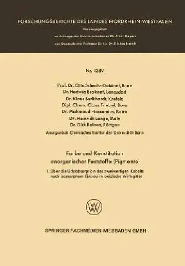 Cover of Farbe Und Konstitution Anorganischer Feststoffe (Pigmente)