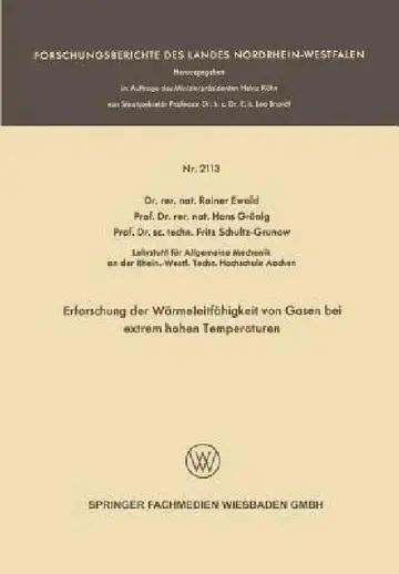 Cover of Erforschung Der Wärmeleitfähigkeit Von Gasen Bei Extrem Hohen Temperaturen
