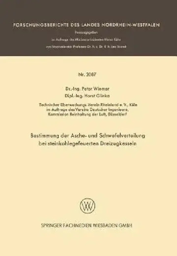 Cover of Bestimmung Der Asche- Und Schwefelverteilung Bei Steinkohlegefeuerten Dreizugkesseln