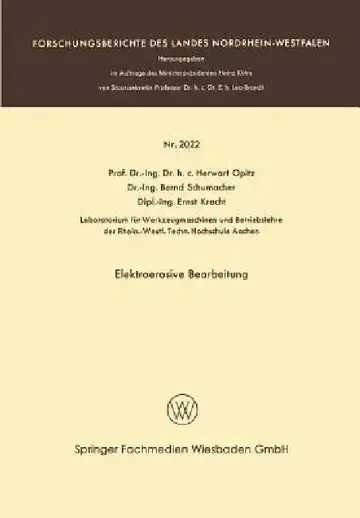 Cover of Elektroerosive Bearbeitung