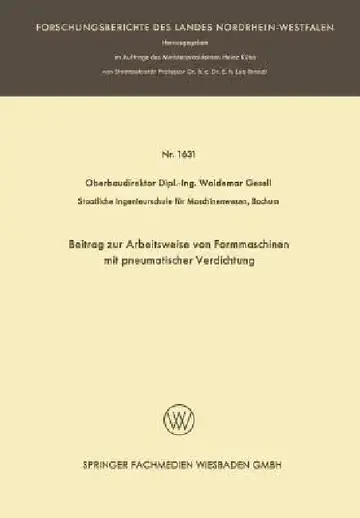 Cover of Beitrag Zur Arbeitsweise Von Formmaschinen Mit Pneumatischer Verdichtung