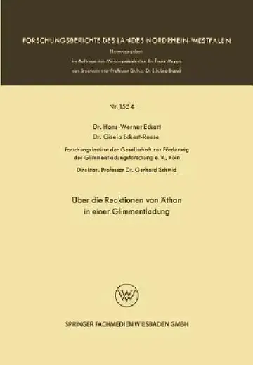 Cover of Über Die Reaktionen Von Äthan in Einer Glimmentladung