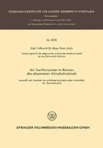 Cover of Die Textilkonjunktur Im Rahmen Des Allgemeinen Wirtschaftsablaufs