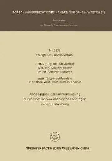 Cover of Abhängigkeit Der Lärmerzeugung Durch Rotoren Von Definierten Störungen in Der Zuströmung