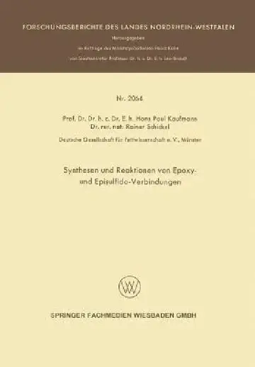 Cover of Synthesen Und Reaktionen Von Epoxy- Und Episulfido-Verbindungen