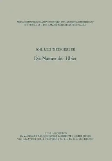 Cover of Die Namen Der Ubier