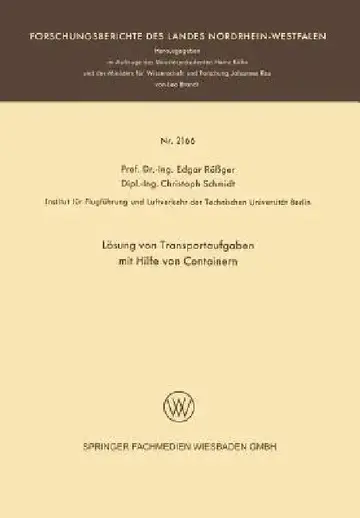 Cover of Lösung Von Transportaufgaben Mit Hilfe Von Containern