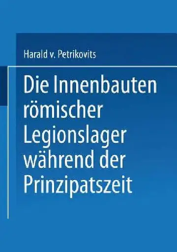 Cover of Die Innenbauten Römischer Legionslager Während Der Prinzipatszeit