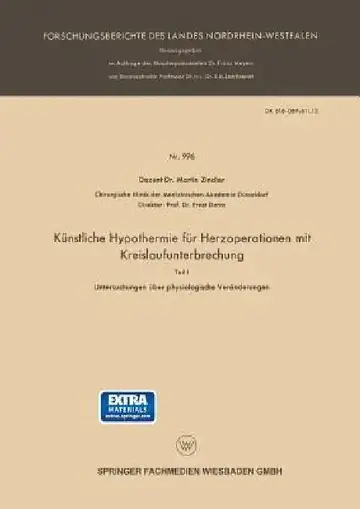 Cover of Künstliche Hypothermie Für Herzoperationen Mit Kreislaufunterbrechung