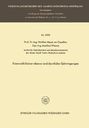 Cover of Kinematik Kleiner Ebener Und Räumlicher Schwingungen