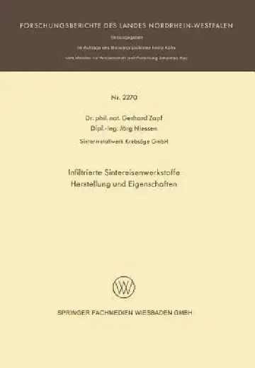 Cover of Infiltrierte Sintereisenwerkstoffe