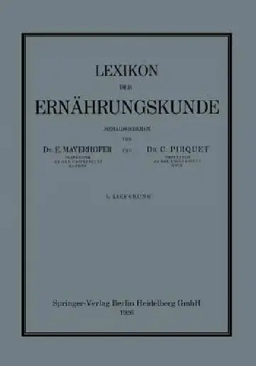 Cover of Lexikon Der Ernährungskunde