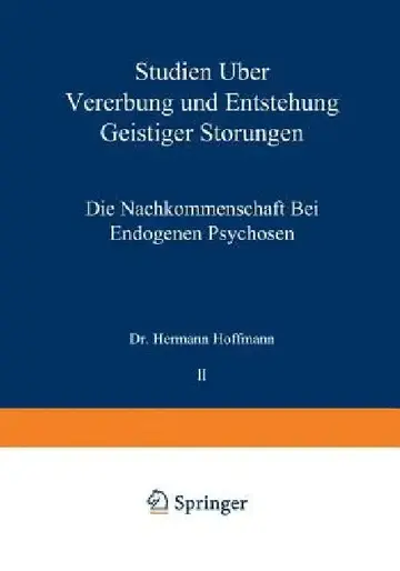 Cover of Studien Über Vererbung Und Entstehung Geistiger Störungen