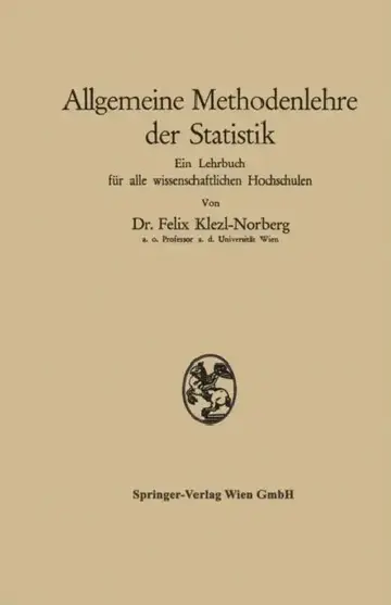 Cover of Allgemeine Methodenlehre Der Statistik