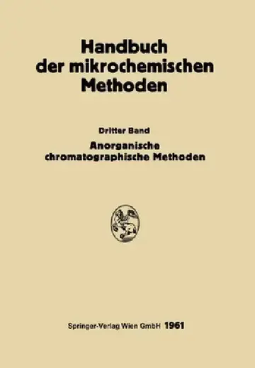 Cover of Anorganische Chromatographie und Elektrophorese