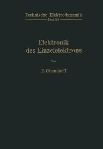Cover of Innere Elektronik Erster Teil Elektronik Des Einzelelektrons