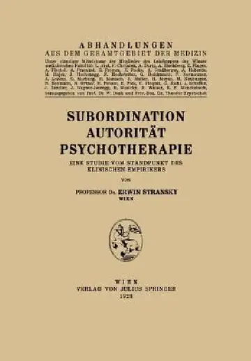 Cover of Subordination Autorität Psychotherapie