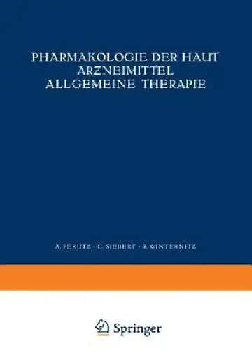 Cover of Pharmakologie Der Haut Arƶneimittel Allgemeine Therapie