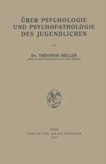 Cover of Über Psychologie Und Psychopathologie Des Jugendlichen