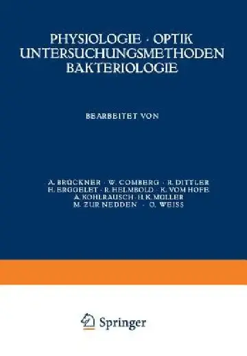 Cover of Physiologie - Optik Untersuchungsmethoden Bakteriologie