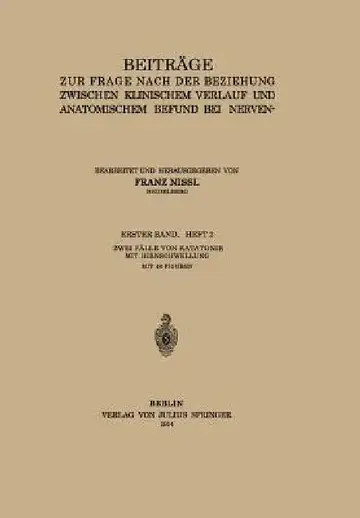 Cover of Beiträge Zur Frage Nach Der Beziehung Zwischen Klinischem Verlauf Und Anatomischem Befund Bei Nerven- Und Geisteskrankheiten