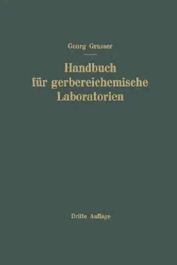 Cover of Handbuch Für Gerbereichemische Laboratorien