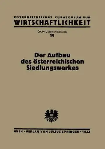 Cover of Der Aufbau Des Österreichischen Siedlungswerkes