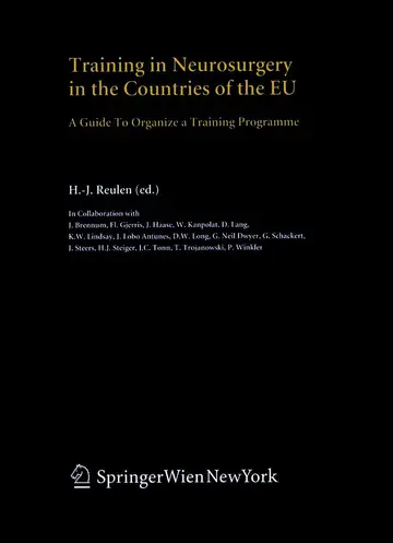 Cover of Training in Neurosurgery in the Countries of the Eu
