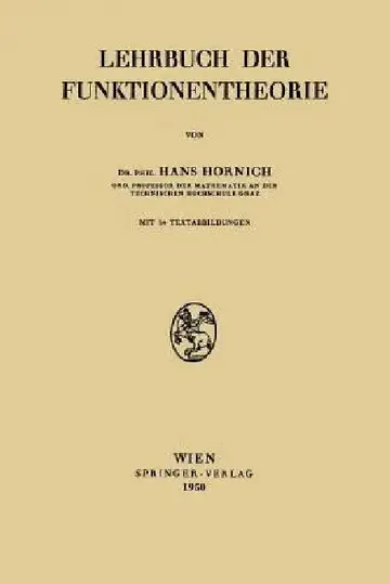 Cover of Lehrbuch Der Funktionentheorie